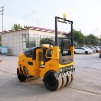 全液压前钢后胶轮压路机 沥青土方震动碾小型公路油面压实机