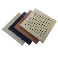 穿孔吸音板陶铝木质防火阻燃墙面装饰材料槽木穿孔微孔隔音吸声板 3平方米