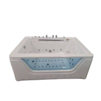 佛山厂家按摩双人浴缸可加恒温彩灯泡泡三面裙SPA泡池浴盆Jacuzzi