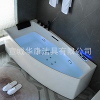 亚克力网红小户型冲浪按摩转角卫生间家用恒温异形浴缸1.2米-1.7m