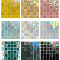 水晶玻璃马赛克泳池瓷砖网红浴室阳台卫生间厨房背景墙幻彩马赛克 22片