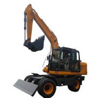 厂家直供 15 吨轮式挖掘机 土方拆迁轮挖工程轮挖现货 HT150挖机