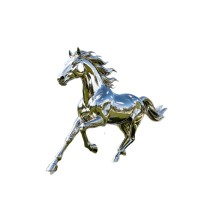 源头工厂定制不锈钢骏马雕塑户外公园绿地企业园绿地景观动物雕塑
