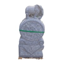 定制天然石材抱鼓石一对仿古中式别墅庭院家用门口青石象门墩摆件  2个